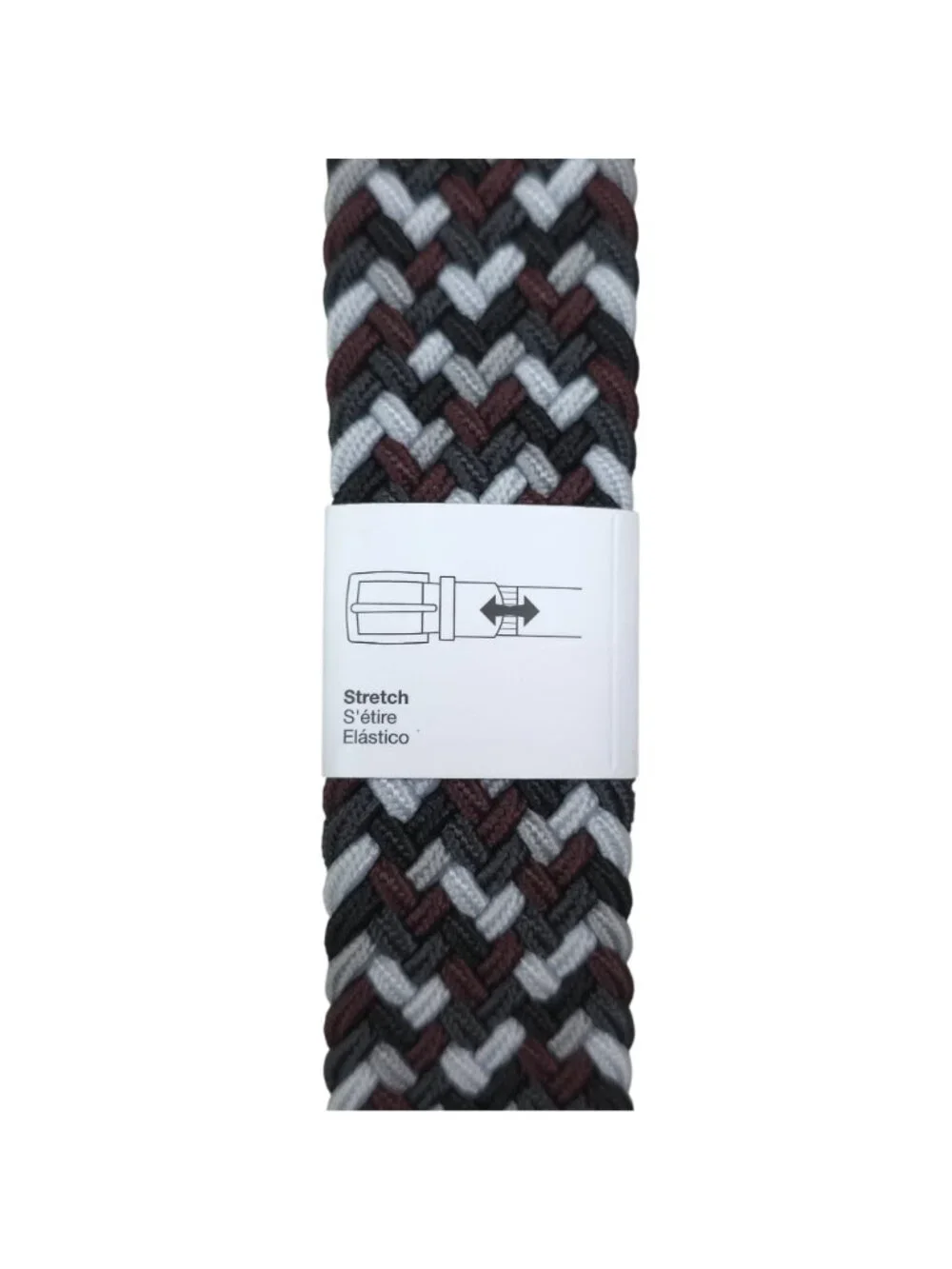 Nike Braided Woven Stretch Golf Belt XL 42-44 Metal Buckle Wine/Black/Silver